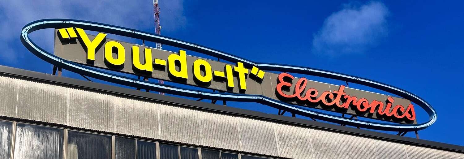 Former You-Do-It Electronics building at 40 Franklin Street in Needham Massachusetts