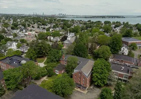 Buildings near the former Eastern Nazarene College campus in Quincy